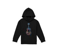 Disney Coco Colorful Guitar With Ernesto, Miguel & Hector Youth Kids Pull-Over Hoodie, Black | Size: 5-6 Years Disney Black 5-6 Years