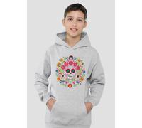 Disney Coco Day Of The Dead Patch With Miguel, Ernesto, Hector Youth Kids Pull-Over Hoodie, Athletic Heather in Grey | Size: 7-8 Years Disney Grey 7-8 Years
