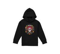 Disney Coco Day Of The Dead Patch With Miguel, Ernesto, Hector Youth Kids Pull-Over Hoodie, Black | Size: 7-8 Years Disney Black 7-8 Years