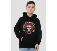 Disney Coco Day Of The Dead Patch With Miguel, Ernesto, Hector Youth Kids Pull-Over Hoodie, Black | Size: 12-13 Years Disney Black 12-13 Years