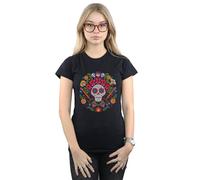 Disney Coco Embroidered Skull Print Cotton T-Shirt In Black Black