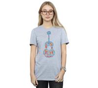Disney Women's Coco Guitar Pattern Cotton Boyfriend T-Shirt in Grey | Size: 3XL Disney Grey 3XL