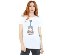 Disney Coco Guitar Pattern Cotton Boyfriend T-Shirt In White White XL