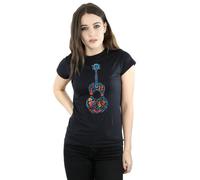 Disney Women's Coco Guitar Pattern Cotton T-Shirt in Black | Size: Small Disney Black S