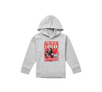 Disney Coco Hector & Miguel Un Poco Loco Poster Youth Kids Pull-Over Hoodie, Athletic Heather in Grey | Size: 12-13 Years Disney Grey 12-13 Years