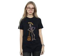 Disney Women's Coco Hector With Guitar Cotton Boyfriend T-Shirt in Black | Size: 5XL Disney Black 5XL