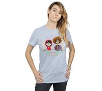 Disney Coco Miguel And Hector Cotton Boyfriend T-Shirt In Grey Grey XXL