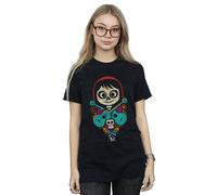 Disney Women's Coco Miguel Crossed Guitars Cotton Boyfriend T-Shirt in Black | Size: Small Disney Black S