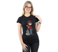 Disney Women's Coco Miguel With Guitar Cotton T-Shirt in Black | Size: 2XL Disney Black 2XL