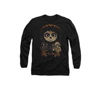 Disney Coco Painted Poster With Miguel Skull, Hector & Ernesto Long Sleeve T-Shirt, Black | Size: 2XL Disney Black 2XL
