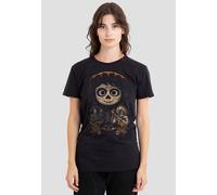 Disney Coco Painted Poster With Miguel Skull, Hector And Ernesto T-Shirt, Black Black