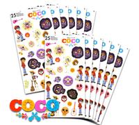 Disney Coco Party Favors for Boys & Girls Bundle ~ 12 Pack Coco Sticker Sheets for Kids Birthday Party Goodie Bags Halloween Trick or Treat Hand Outs