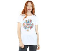 Disney Women's Coco Tree Pattern Cotton Boyfriend T-Shirt in White | Size: 2XL Disney White 2XL
