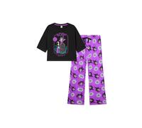 Disney Stitch Womens Pyjamas Set, Cosy Nightwear Long PJs Comfy Loungewear for Adults Teenagers, Stitch Gifts for Women (Black/Purple Maleficent, L)