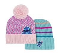 Disney Unisex's Stitch Girls Beanie Hats, Cuffed Winter Knit Cap, 2-Piece Set, One Size