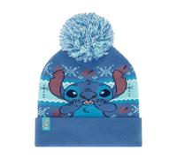Disney Concept One Lilo and Stitch Winter Beanie Hat Knitted Stocking Cap, Blue Snowflake, One Size