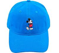 Disney Concept One Mickey Mouse Embroidered Cotton Adjustable Dad Hat with Curved Brim, Royal Blue, One Size