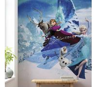 Disney cool wallpaper for kids room 78x110 inch Frozen blue Elsa Anna Olaf Mural
