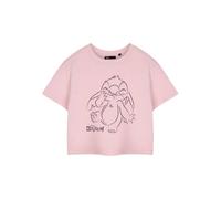 Disney Pink Linear Cropped Short Sleeved T-Shirt Womens