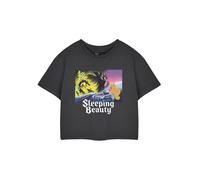 Disney Cropped Short Sleeved T-Shirt (Womens Charcoal) In Grey Grey S