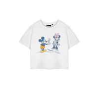Disney Women's Cropped Short Sleeved T-Shirt (Adult White) in White | Size: 3XL Disney White 3XL