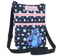 Disney Cross Body Bag for Girls, Lilo and Stitch Shoulder Bag, Stitch Gifts (Black)