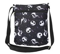 Disney Crossbody Bag Jack Skellington and Zero All Over Print Passport Travel, Black