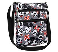 Disney Crossbody Bag Mickey Minnie Mouse All Over Print Passport Travel, Grey