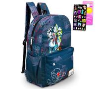 Disney Cruella de Vil Backpack for Women - Bundle with 17 Inch 101 Dalmatians Backpack with Adjustable Shoulder Straps Plus Stickers for Teens, Girls | Cruella Bag for Women