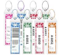 Disney Cruise Luggage Tag Holders, Zip Seal Clear Cruise Luggage Tag Holder with Steel Loops Fits for Disney Dream, Fantasy, Magic, Wonder, Wish & Treasure, 8 Pcs With 7 Colors, 8.3 x 2.8 inchs
