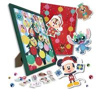 Disney Crystal Art Advent Calendar - 24 Magnetic Mini Kits with Disney & Pixar Characters | Wooden Display Frame (32×45 cm) | Tools & Gems Included | Family Diamond Art Christmas Kit by Craft Buddy