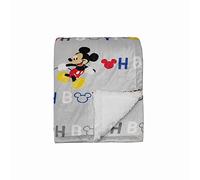 Disney Cudlie Baby Boy Mickey Mouse MNK/Sherpa Blanket with Oh Boy Print