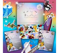 Disney D100 Crystal Art Sticker Album Starter Pack, Includes 3X Sparkling Stickers, Collectible Album & Tools, DIY Diamond Art Kit for Kids & Adults, 30x21cm