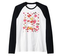 Disney Daisy Duck & Friends Valentine's Day Retro Hearts Raglan Baseball Tee
