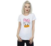 Disney Daisy Duck Head Cotton T-Shirt In White White