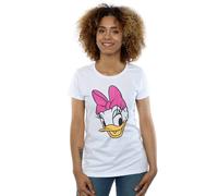Disney Women's Daisy Duck Head Painted Cotton T-Shirt in White | Size: Large Disney White L