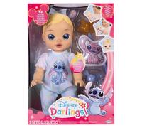 Disney Darlings Stitch Blonde Feature Doll 13" / 33cm, Officially Licensed by Jakks Pacific, Interactive Light Up & Sounds, Includes Fun Accessories, Perfect First Birthday Gift for Girls 3+