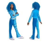 Disney Descendants Chloe Children's Costume, Official Descendants Product by Disguise, Features Stylish Blue Flared Jumpsuit with Trendy Design and Printed Belt, Size 4-6 and 7-8 Years