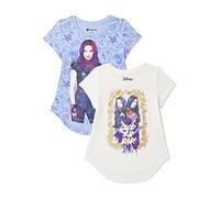 Disney Girl's Descendants Movie Mal & Evie 2-Pack T-Shirt Bundle Set, Purple/White, 10-12