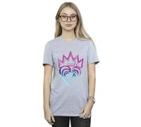 Disney Descendants Pink Crown Cotton Boyfriend T-Shirt In Grey Grey