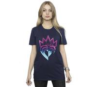 Disney Descendants Pink Crown Cotton Boyfriend T-Shirt In Navy Navy