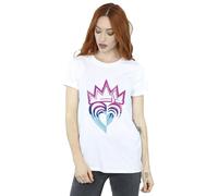 (3XL, White) Disney Womens/Ladies Descendants Pink Crown Cotton Boyfriend T-Shirt