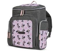 Disney Diaper Bag Backpack with Changing Pad Minnie Mouse - 16” Nylon Baby Bag for Parents, Insulated Bottle Holders, Multiple Storage Pockets