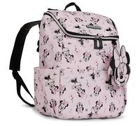 Disney Diaper Bag Backpack with Changing Pad Minnie Mouse - 16” Nylon Baby Bag for Parents, Insulated Bottle Holders, Multiple Storage Pockets