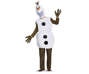 Disney Disguise Men's Olaf Deluxe Adult Costume, White, One size