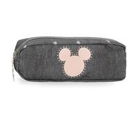 Disney Joumma Mickey Studs Pencil case Black 22x7x3cm Polyester, Black/White, Case