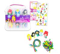 Disney DIY Necklace Activity Kit for Kids - Bundle with Princess Jewelry Making Kit with Beads and Charms Plus Stickers More | Disney Princess Arts