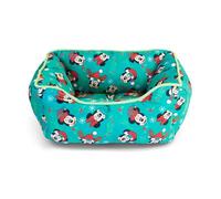 Disney Dog Bed, Holiday Mickey and Minnie Expressions Scattered Green, Cuddler