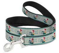 Disney Dog Leash | Moana Hei Hei the Rooster and Icon Blocks White Light Green Durable Stylish For Walks