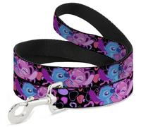 Disney Dog Leash | Stitch and Angel Hugging Pose Black Durable Stylish For Walks